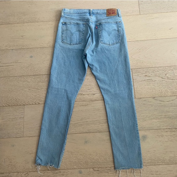 LEVI’S 501 Skinny Jeans – High-Rise, Light Tango Wash, Size 30, Raw Hem, GUC - Picture 4 of 12